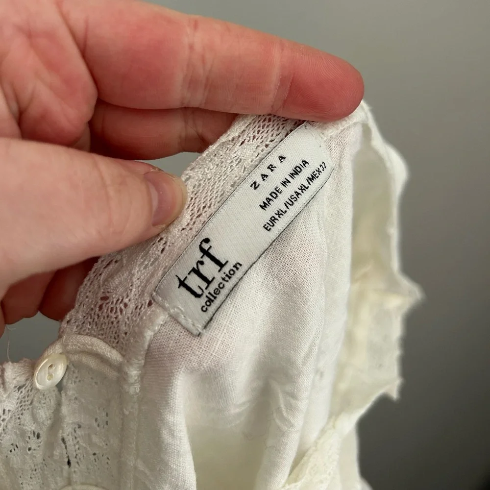 Gorgeous Ethereal Trf Collection For Zara White Linen Dress Summer cottagecore - Picture 5 of 12